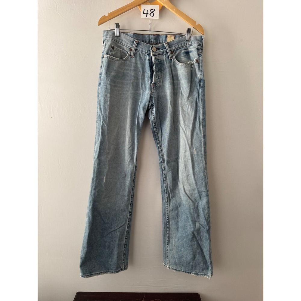 VTG Y2K Hollister Jeans Straight Leg Light Wash Denim Blue Size 30x32